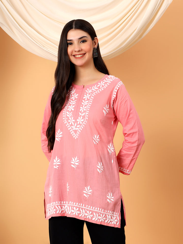 Maahi Chikankari Short Cotton Kurti