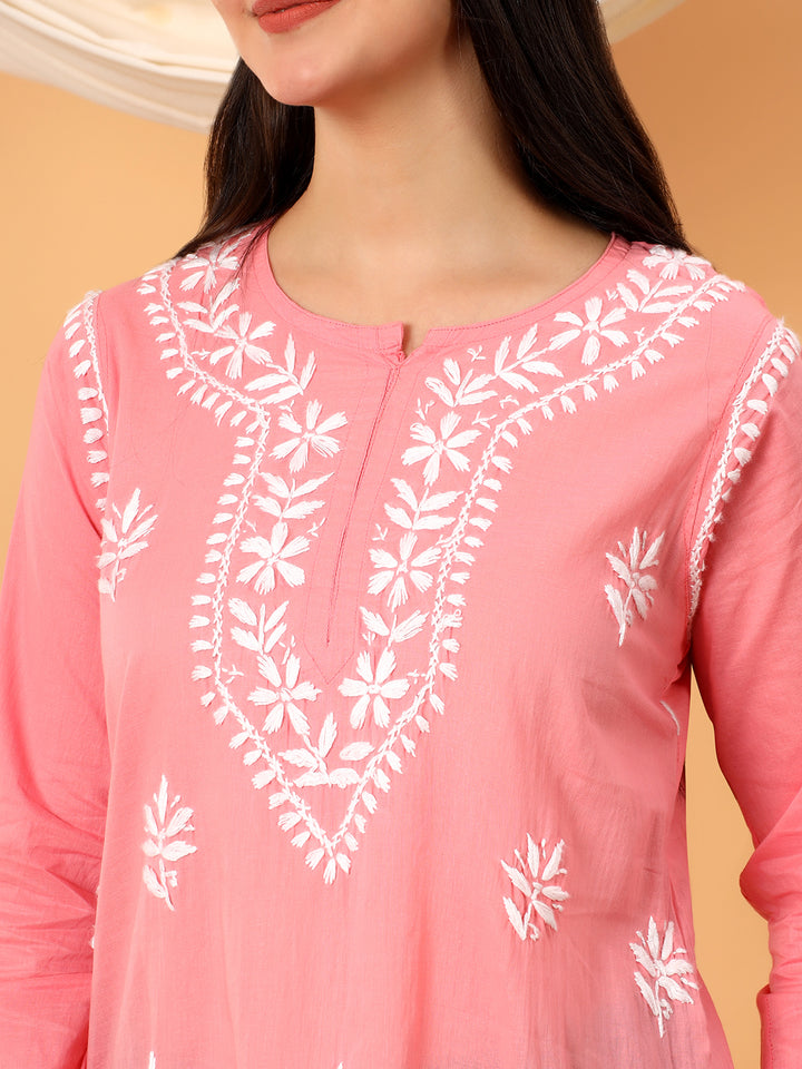 Maahi Chikankari Short Cotton Kurti