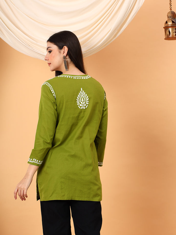 Maahi Chikankari Short Cotton Kurti