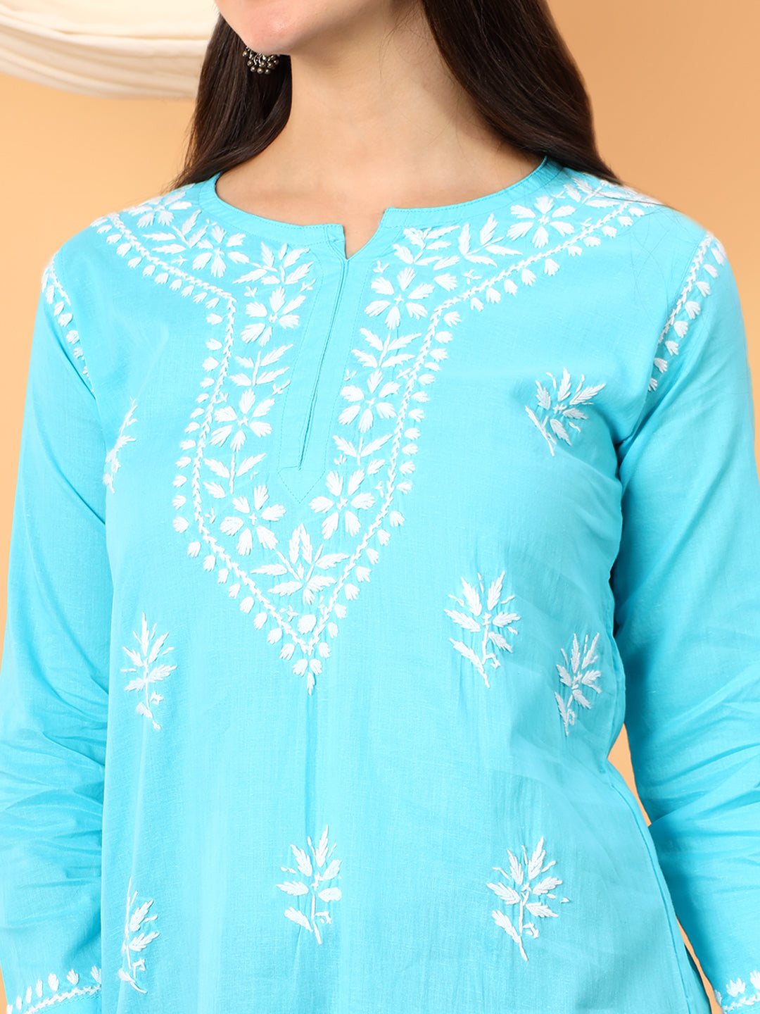 Maahi Chikankari Short Cotton Kurti