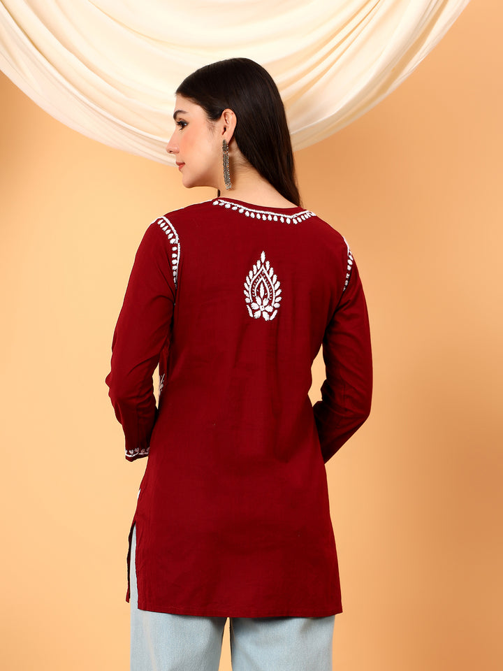 Maahi Chikankari Short Cotton Kurti