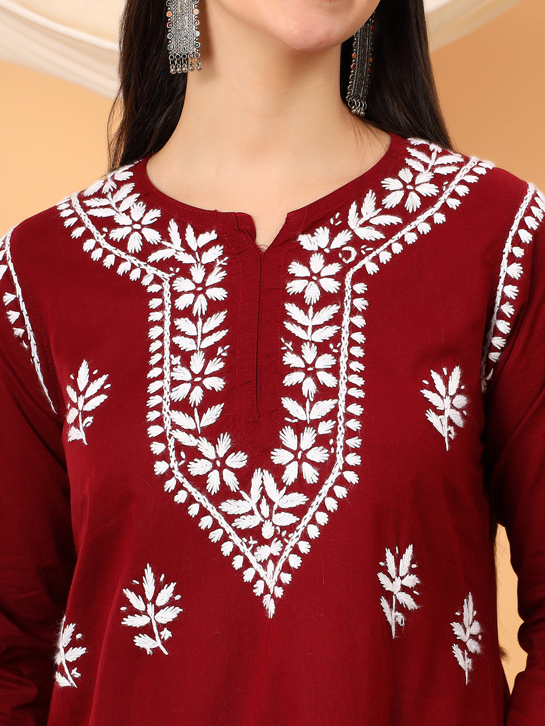 Maahi Chikankari Short Cotton Kurti