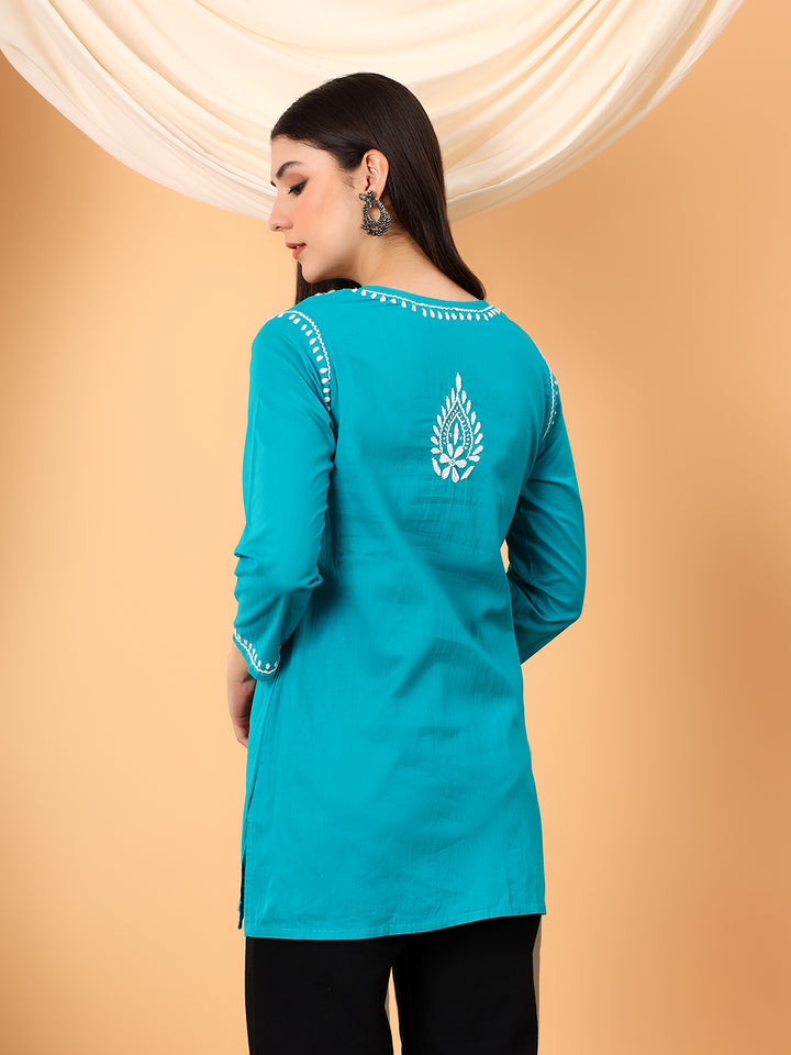 Maahi Chikankari Short Cotton Kurti