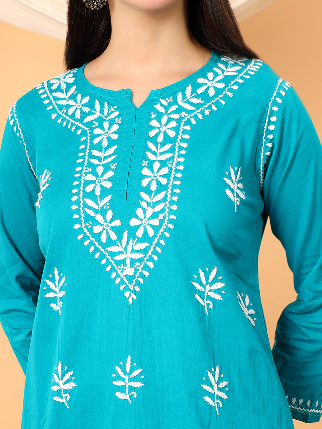 Maahi Chikankari Short Cotton Kurti