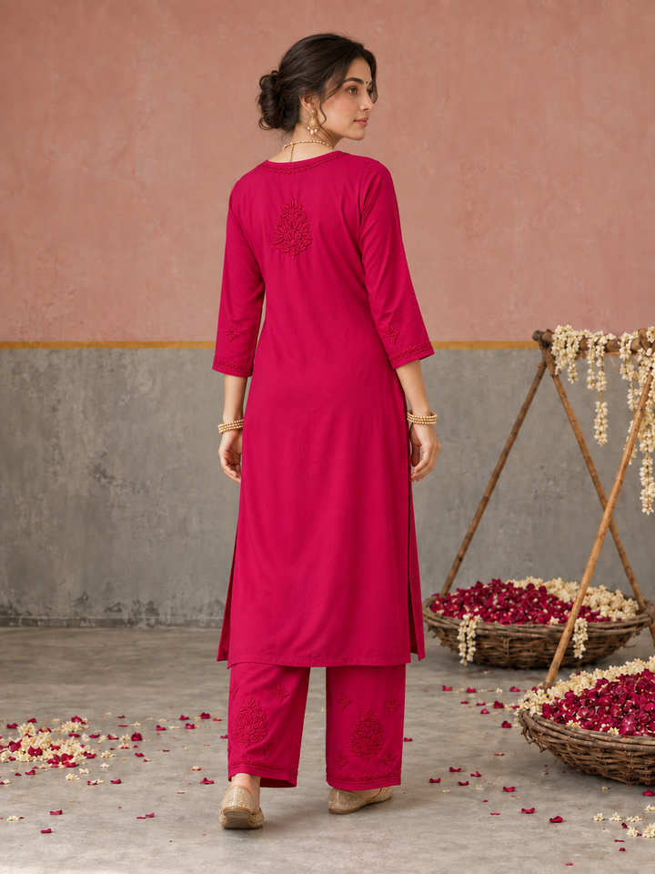 Lajja Chikankari Rayon Co-ord Set