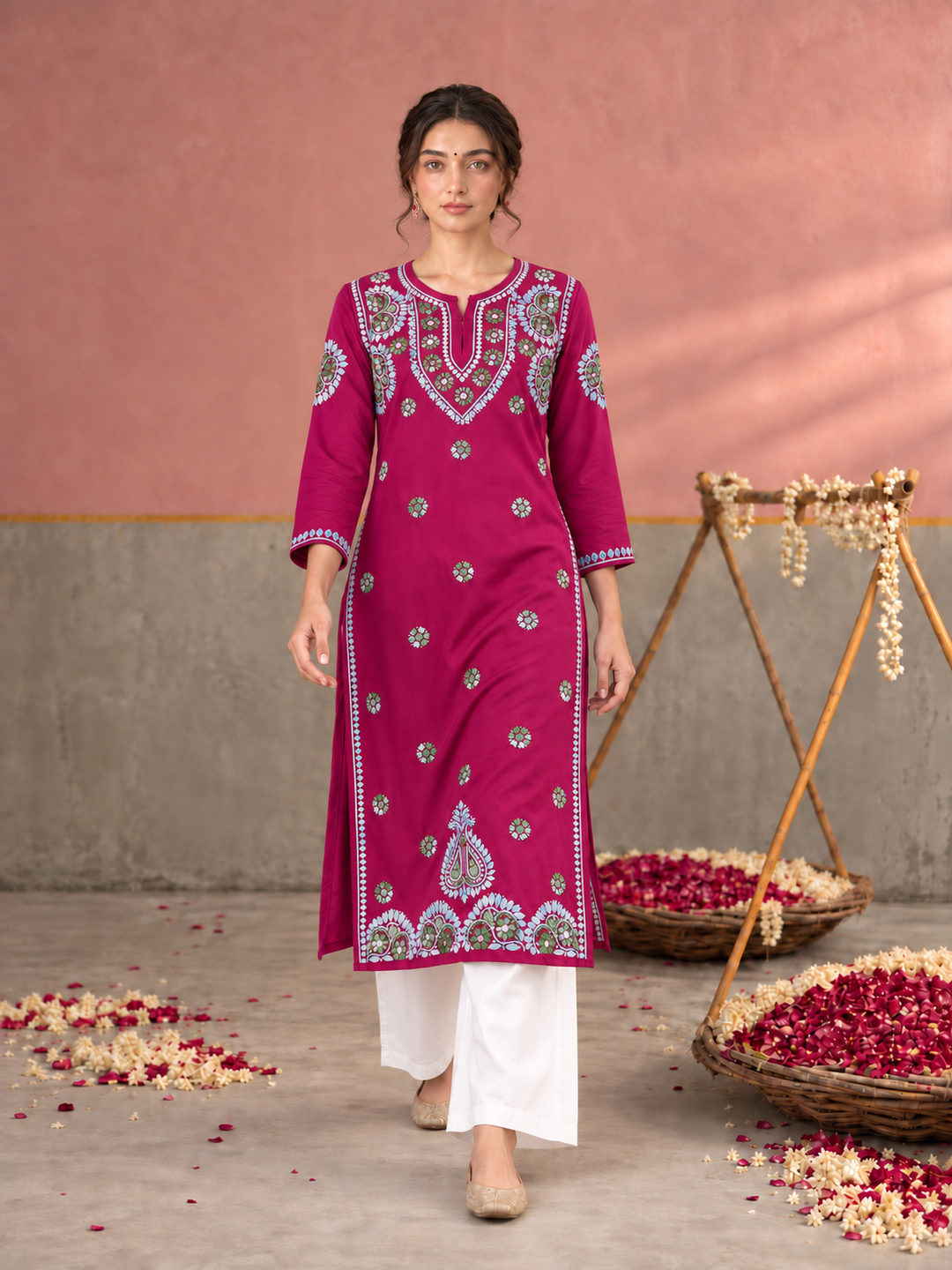 Astha Rayon Chikankari Straight Kurta