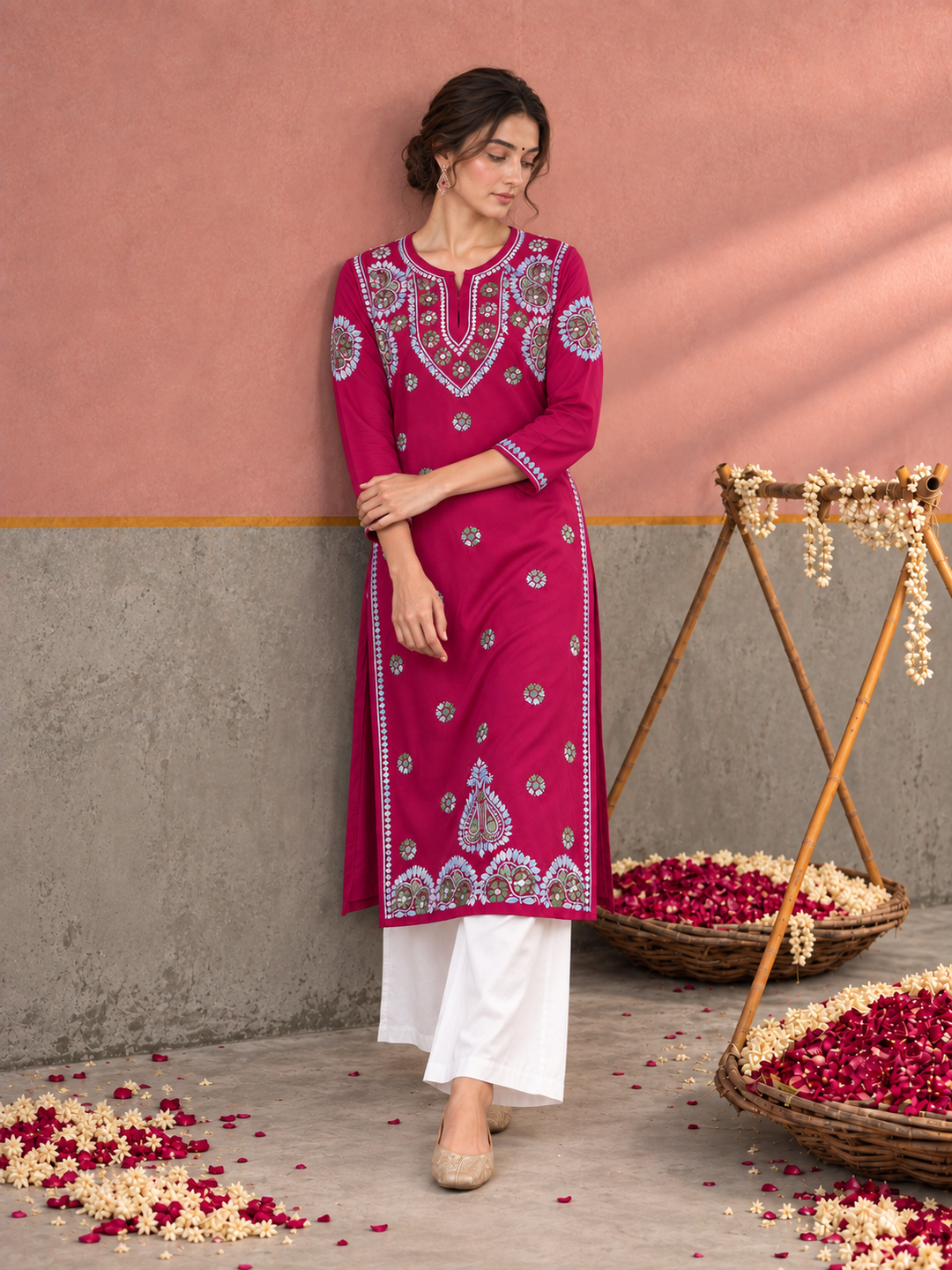 Astha Rayon Chikankari Straight Kurta