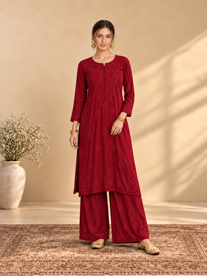 Maryam Chikankari Rayon Co-ord Set