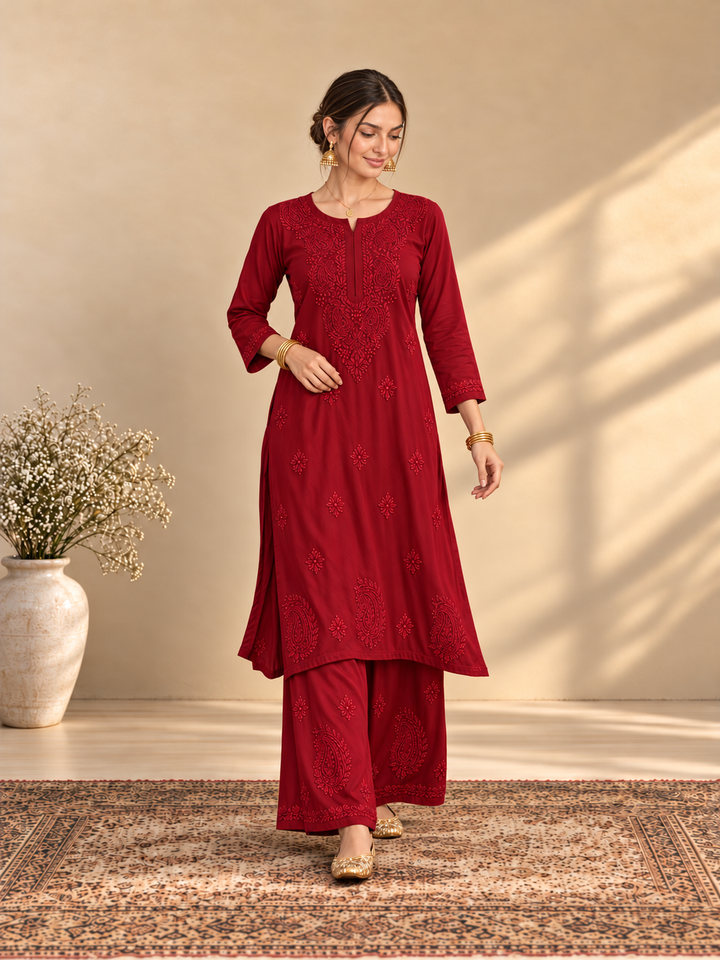 Maryam Chikankari Rayon Co-ord Set