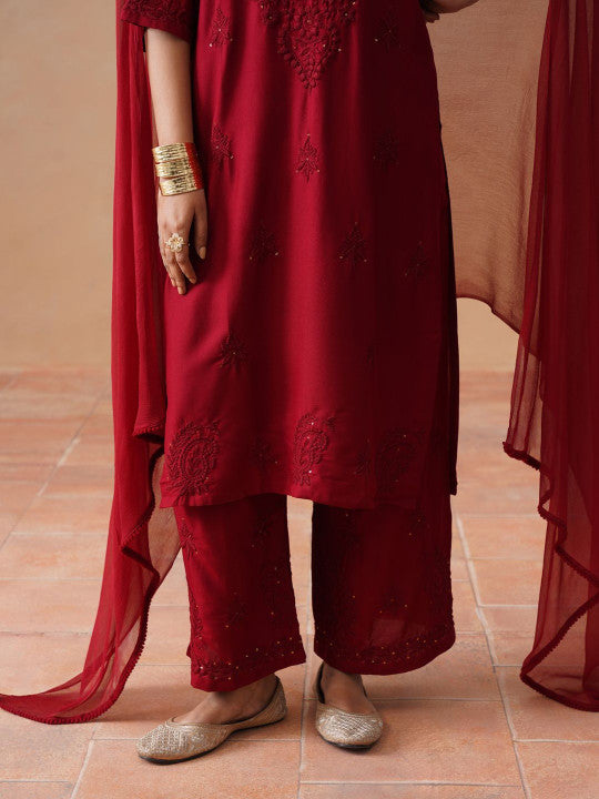 Kashish Rayon Chikankari Mukaish Co-ord Set