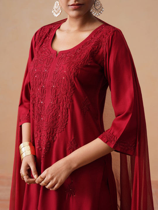 Kashish Rayon Chikankari Mukaish Co-ord Set