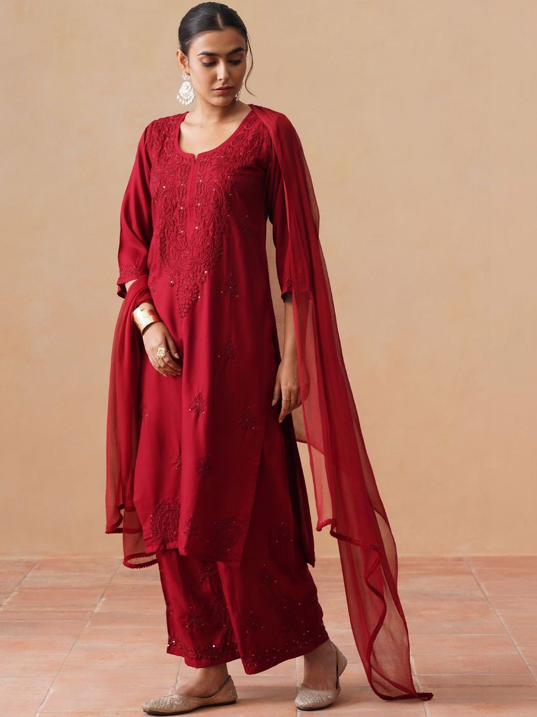Kashish Rayon Chikankari Mukaish Co-ord Set