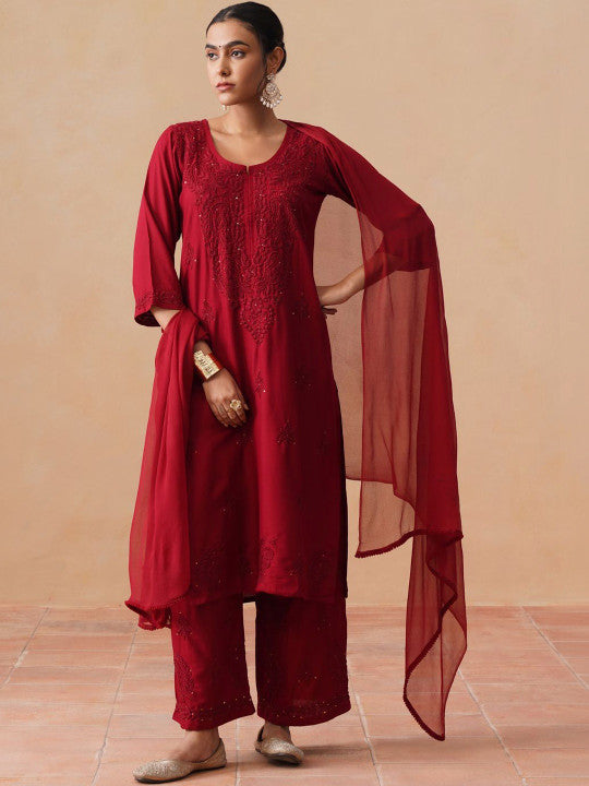 Kashish Rayon Chikankari Mukaish Co-ord Set