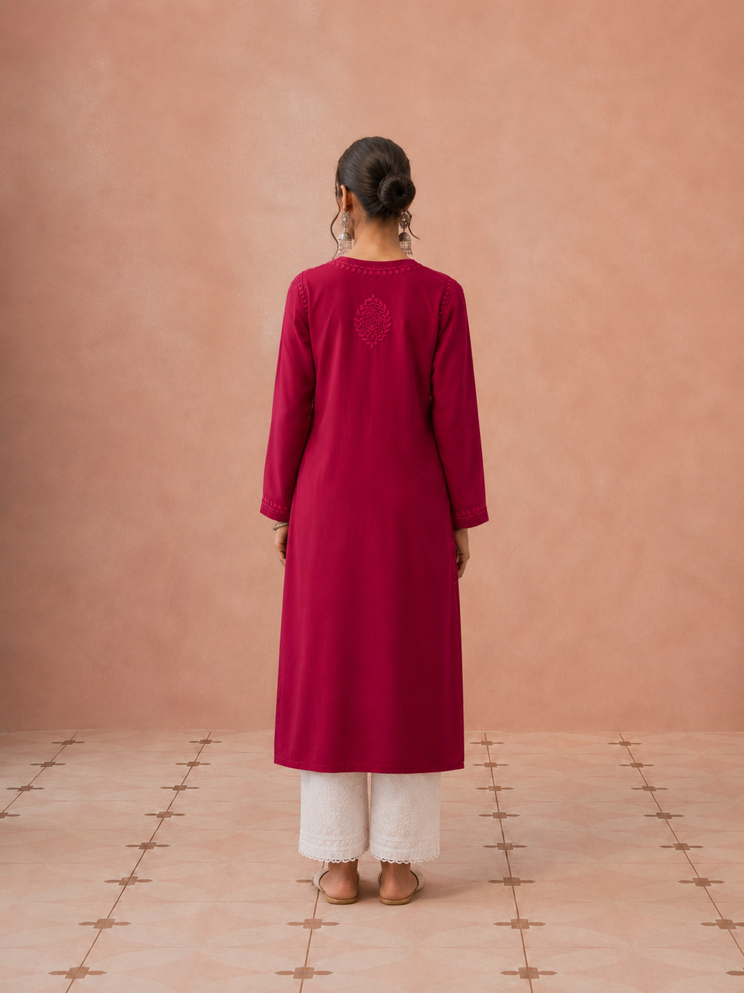 Moksha Rayon Chikankari Straight Kurta
