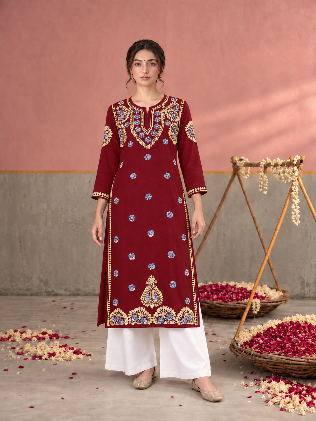 Astha Rayon Chikankari Straight Kurta