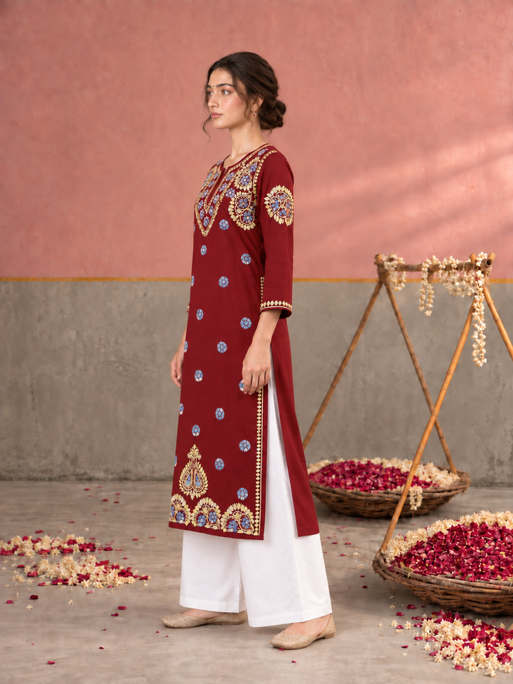 Astha Rayon Chikankari Straight Kurta