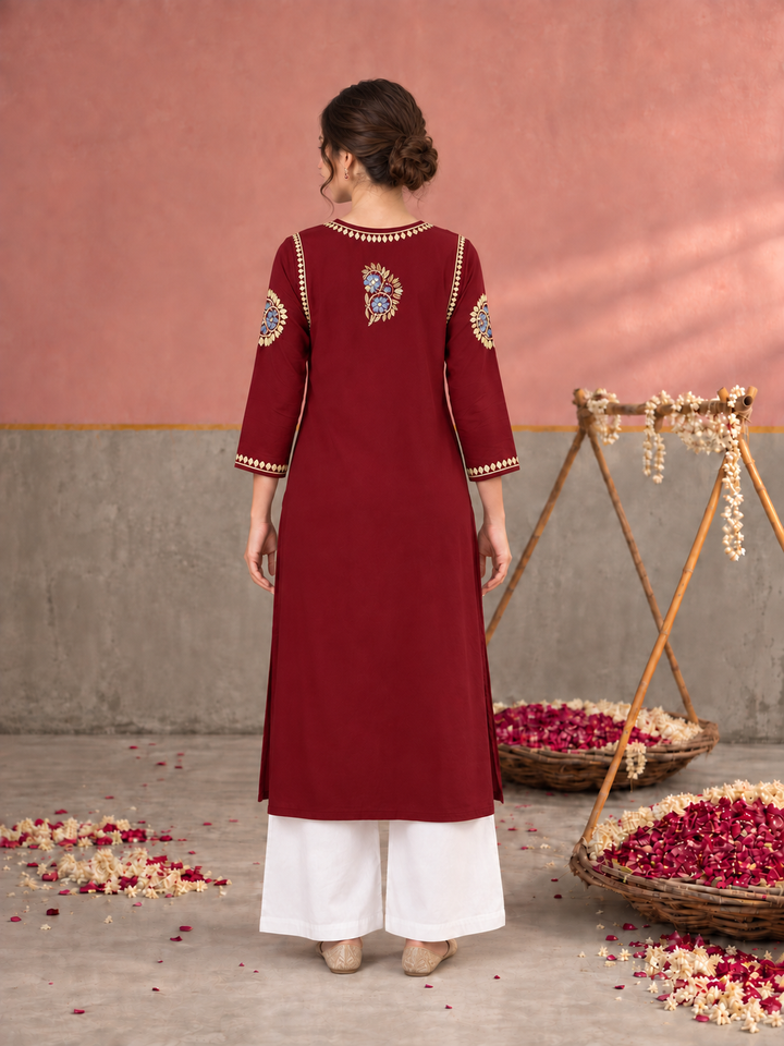 Astha Rayon Chikankari Straight Kurta
