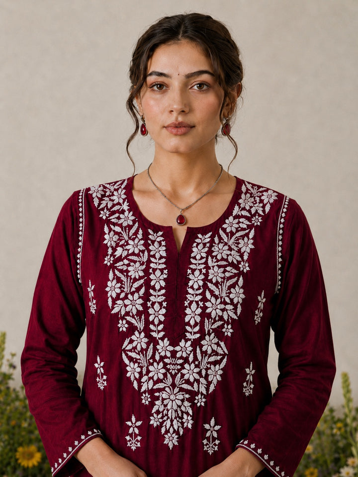 Lisa Chikankari Premium Modal Straight Kurta