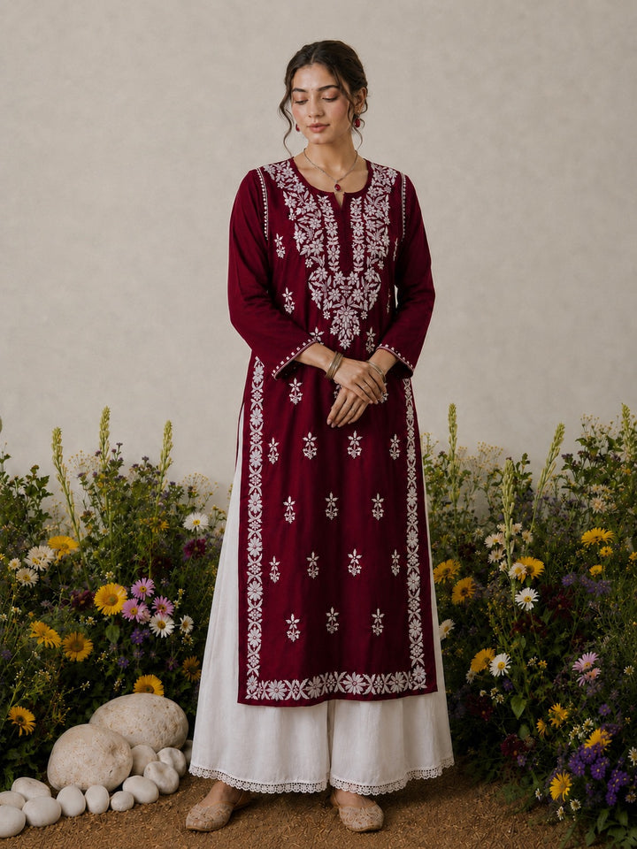 Lisa Chikankari Premium Modal Straight Kurta