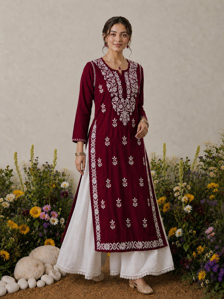 Lisa Chikankari Premium Modal Straight Kurta