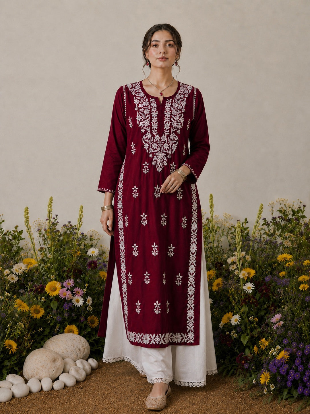 Lisa Chikankari Premium Modal Straight Kurta