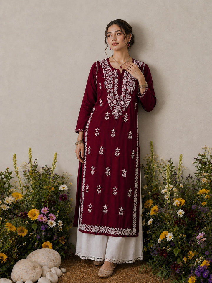 Lisa Chikankari Premium Modal Straight Kurta