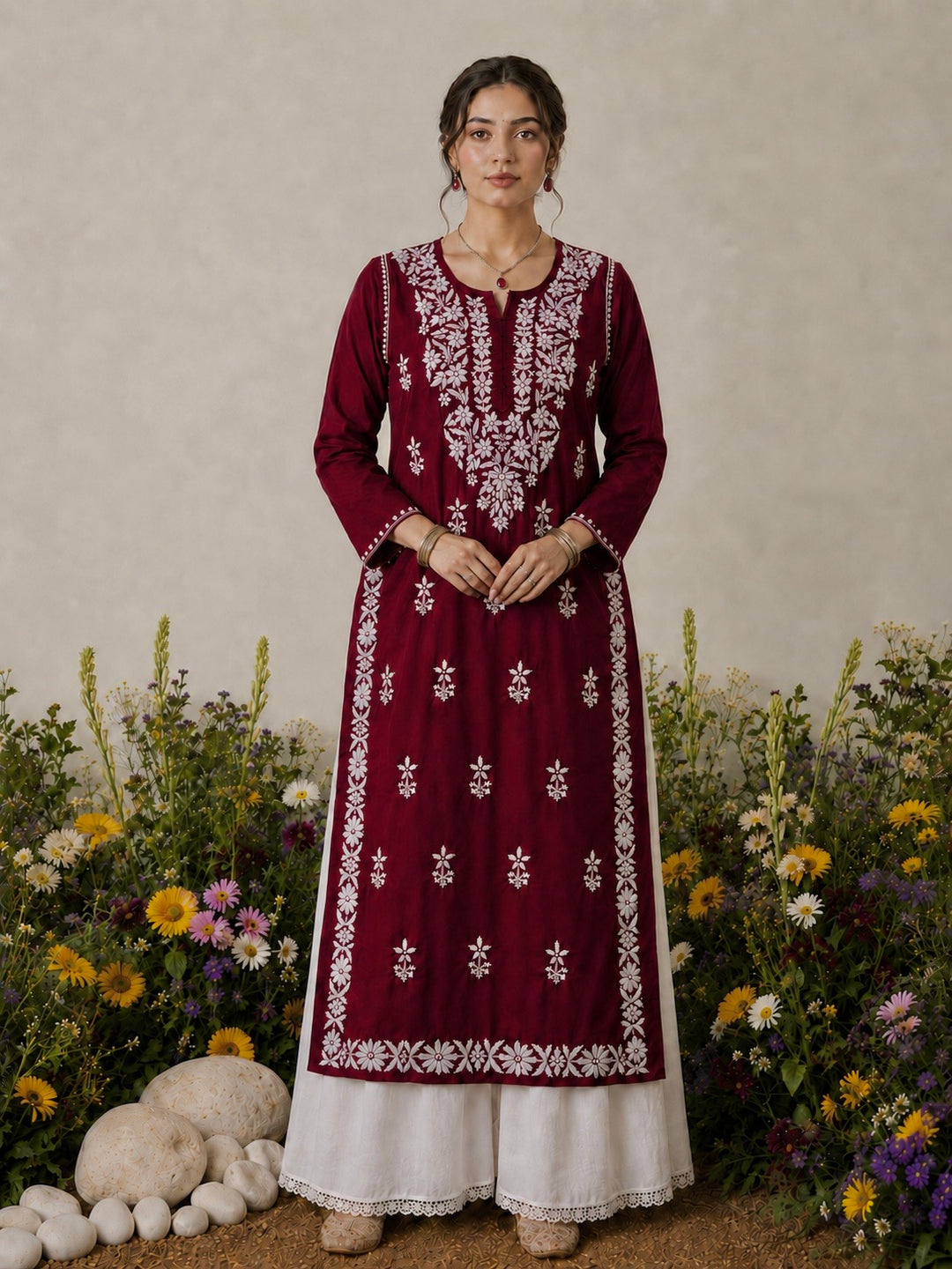 Lisa Chikankari Premium Modal Straight Kurta