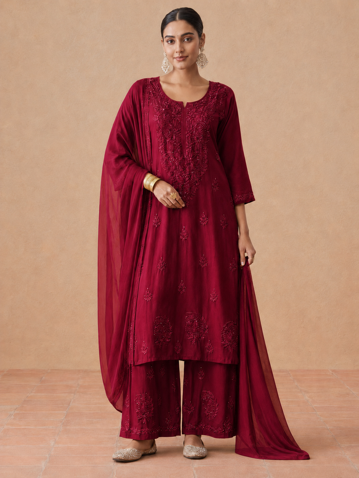 Kashish Rayon Chikankari Mukaish Co-ord Set