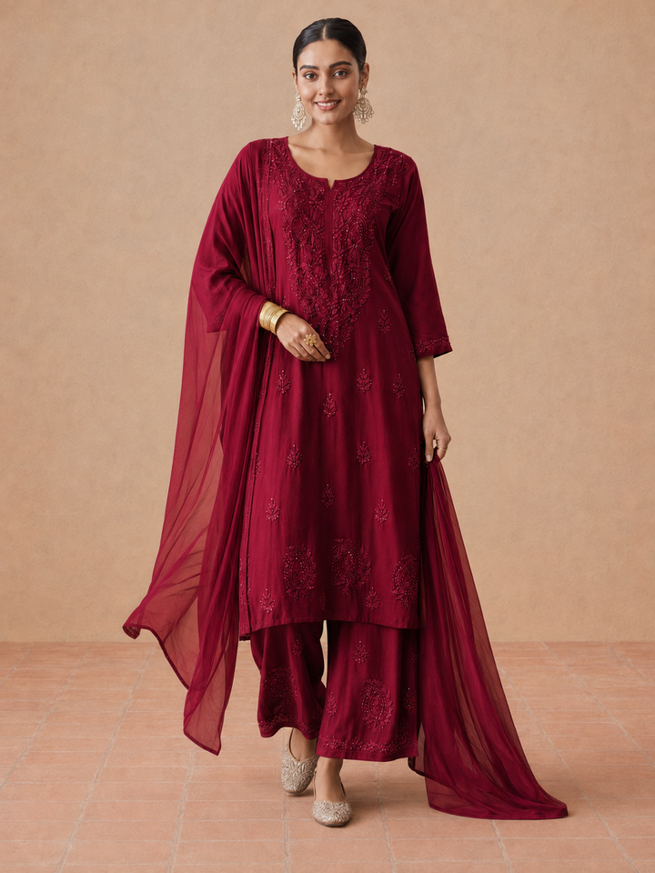 Kashish Rayon Chikankari Mukaish Co-ord Set