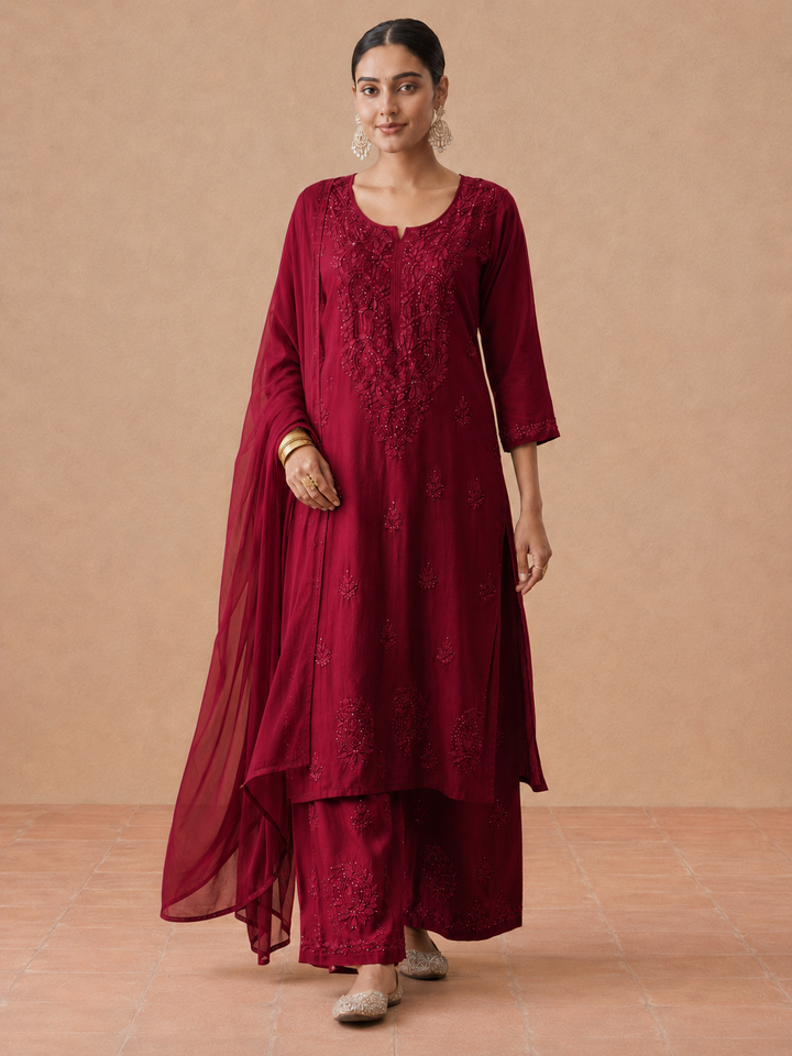 Kashish Rayon Chikankari Mukaish Co-ord Set