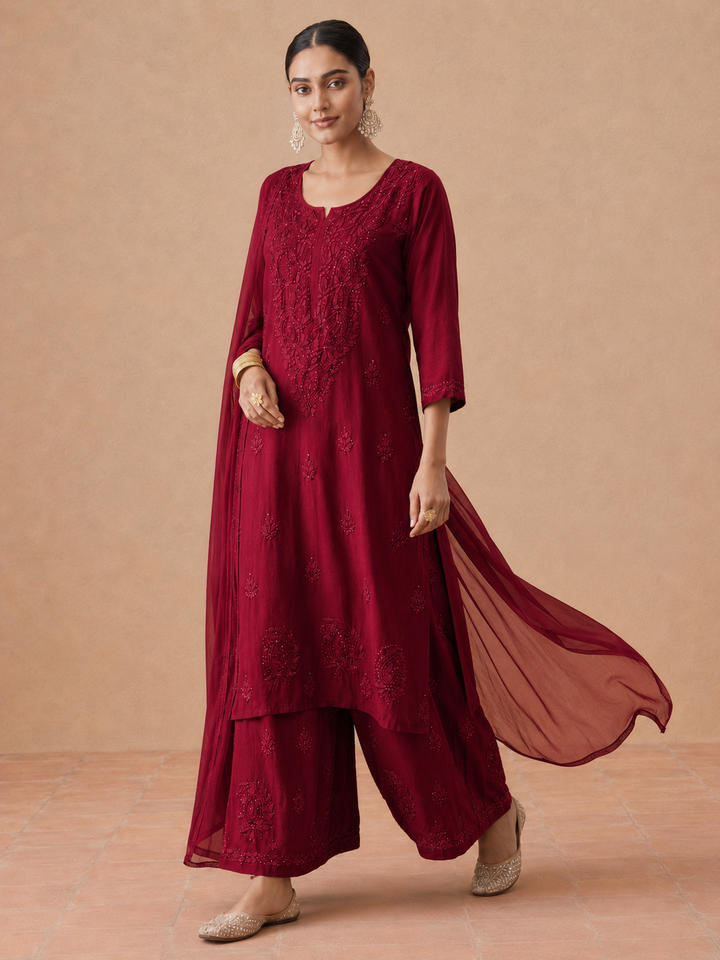 Kashish Rayon Chikankari Mukaish Co-ord Set