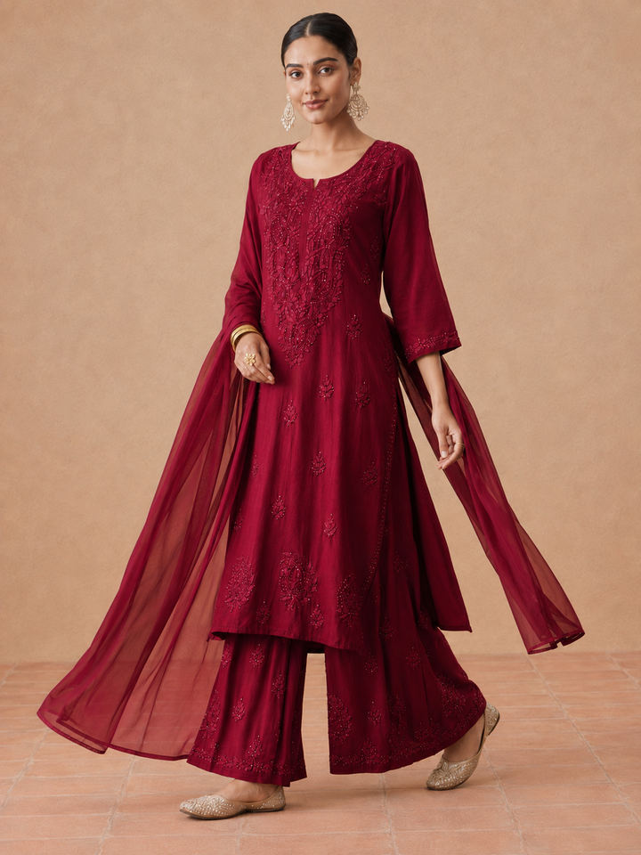 Kashish Rayon Chikankari Mukaish Co-ord Set