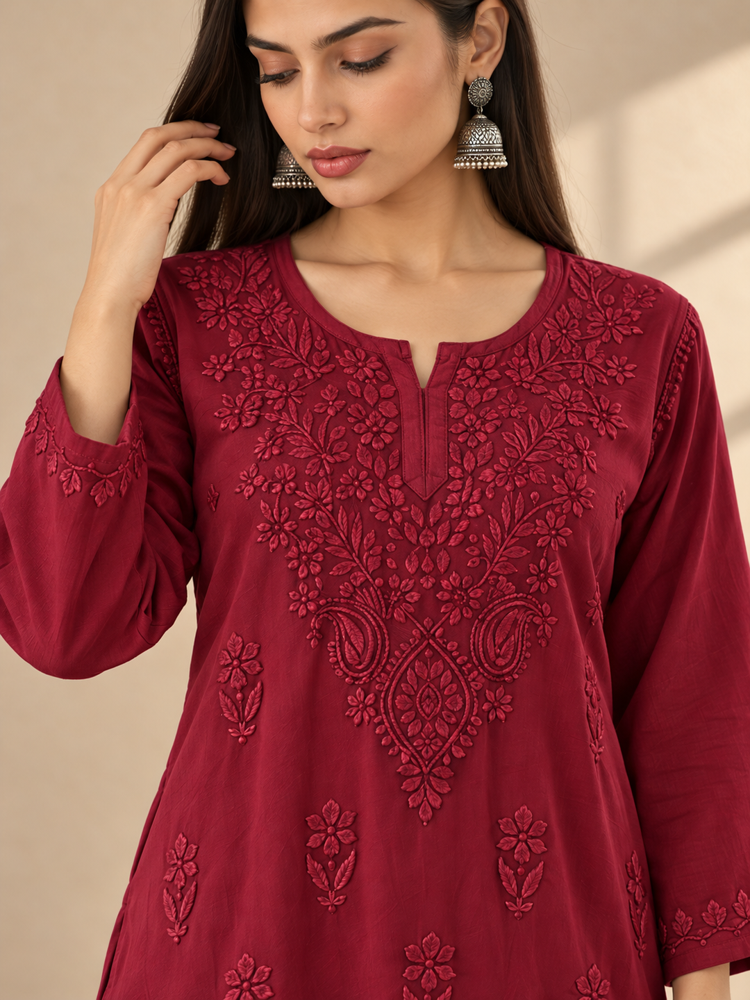 Akira Rayon Short Chikankari Kurti for Women