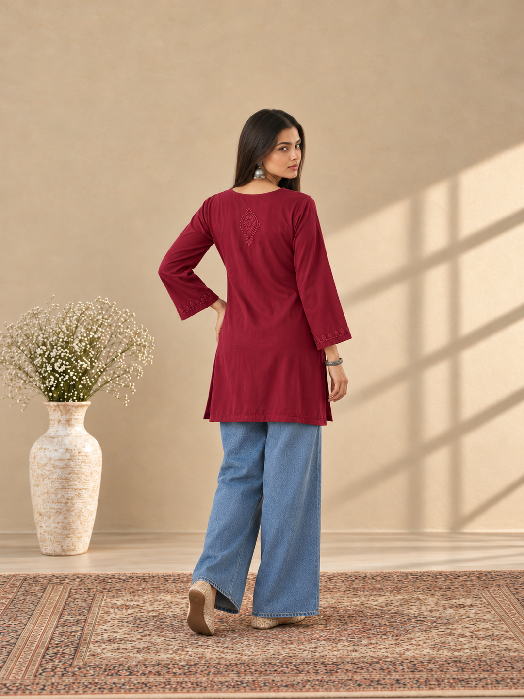 Akira Rayon Short Chikankari Kurti for Women