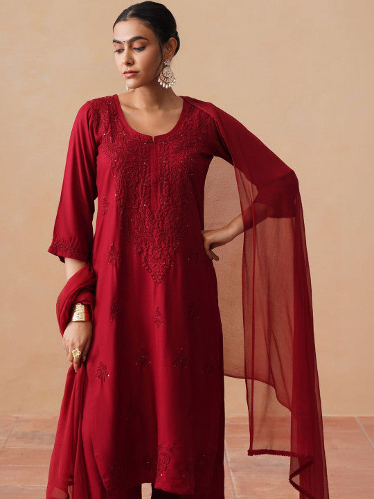 Kashish Rayon Chikankari Mukaish Co-ord Set