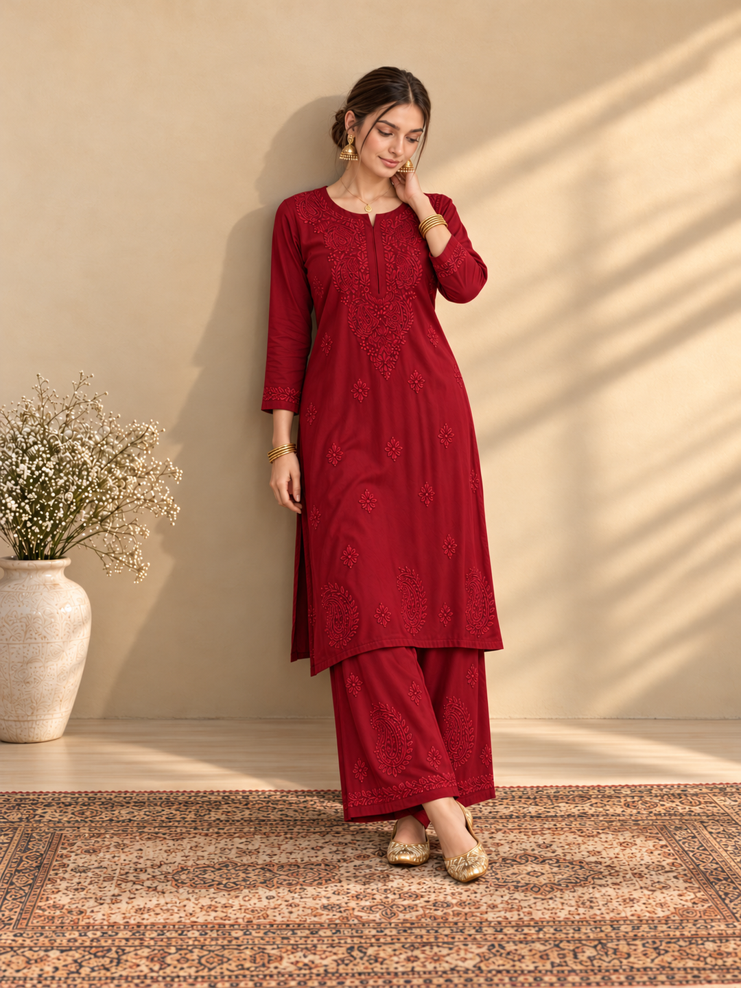 Maryam Chikankari Rayon Co-ord Set