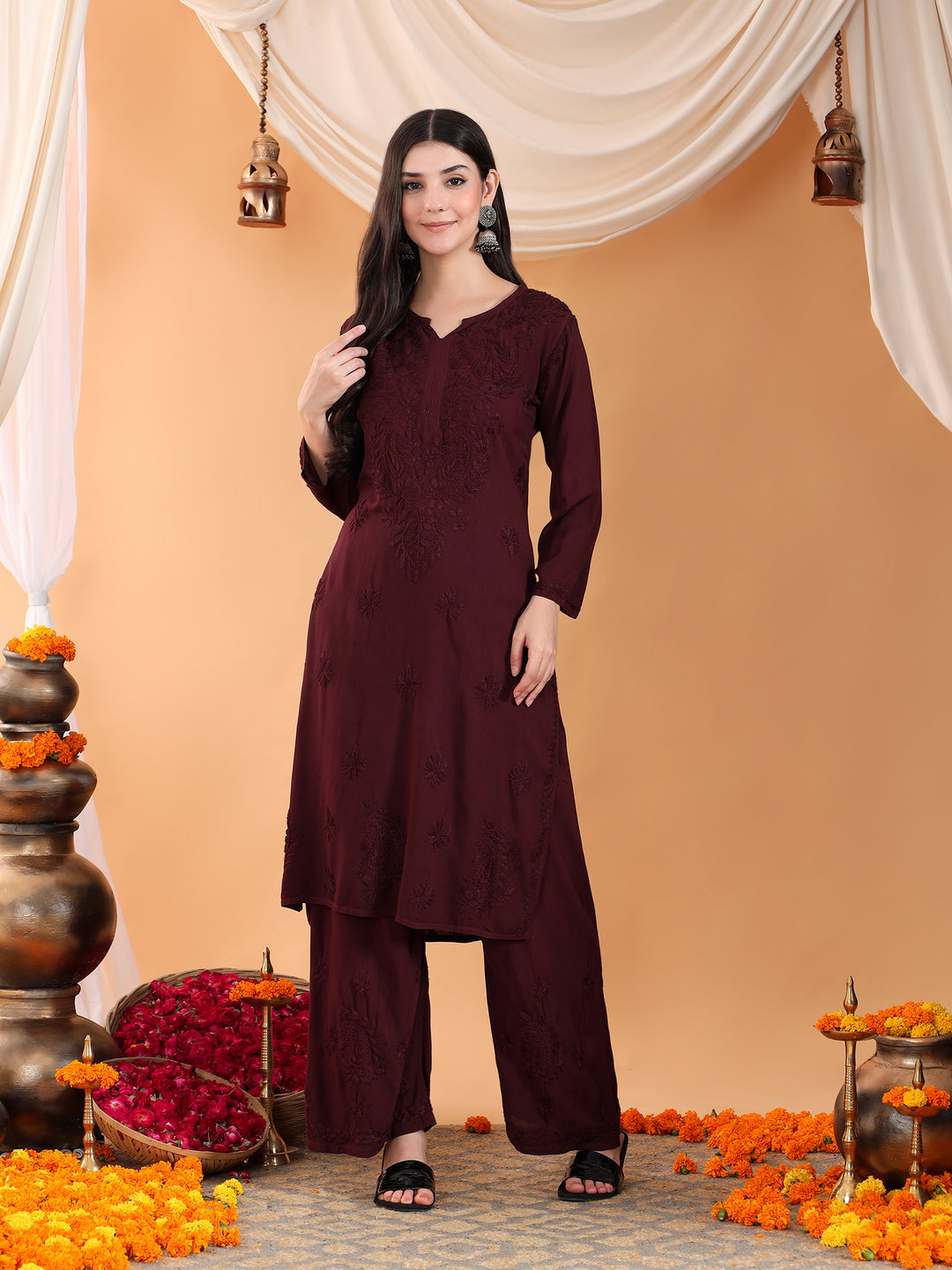 Maryam Chikankari Rayon Co-ord Set