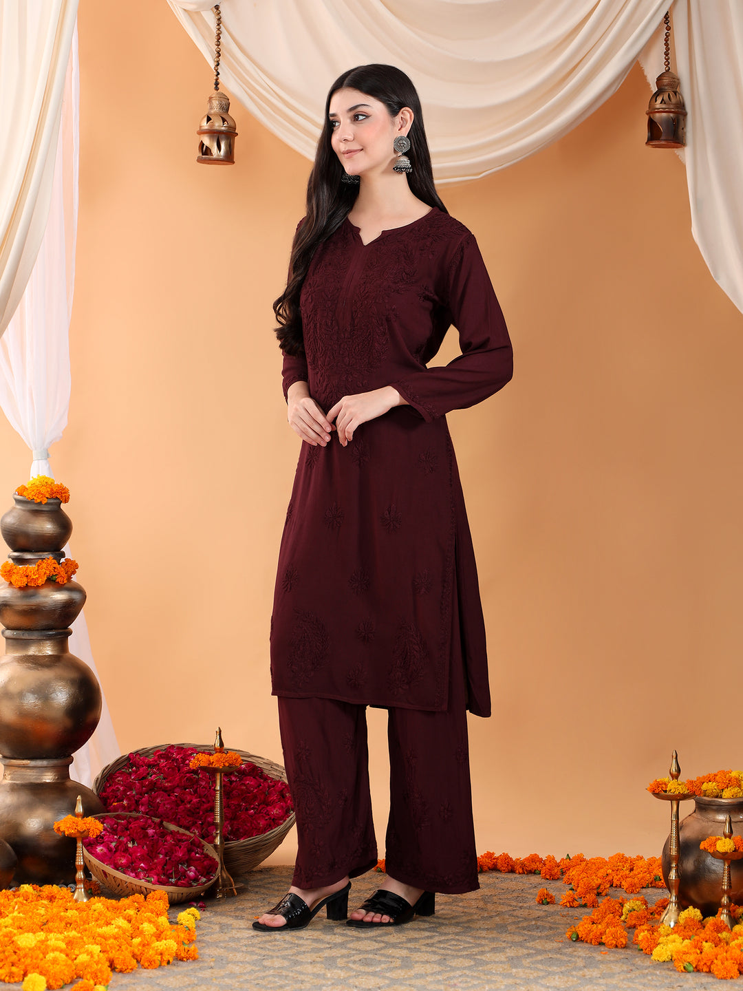 Maryam Chikankari Rayon Co-ord Set