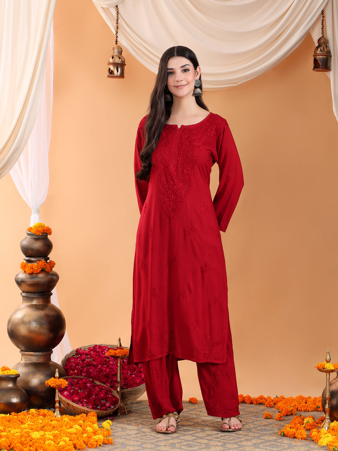 Maryam Chikankari Rayon Co-ord Set