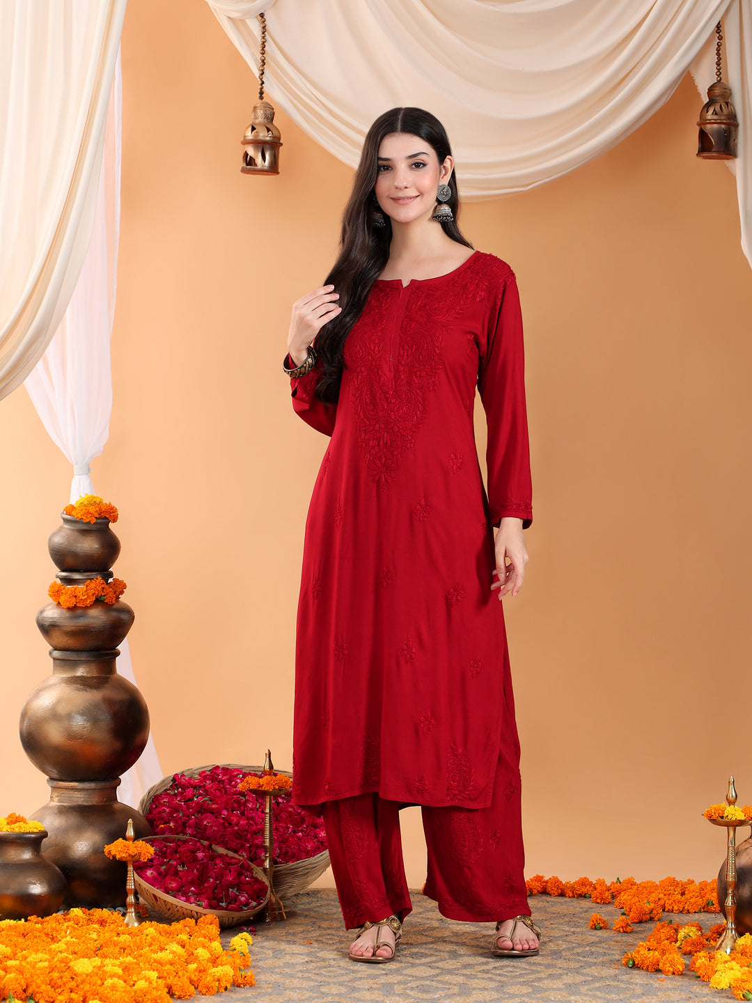 Maryam Chikankari Rayon Co-ord Set