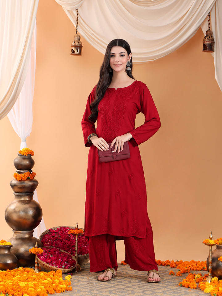 Maryam Chikankari Rayon Co-ord Set