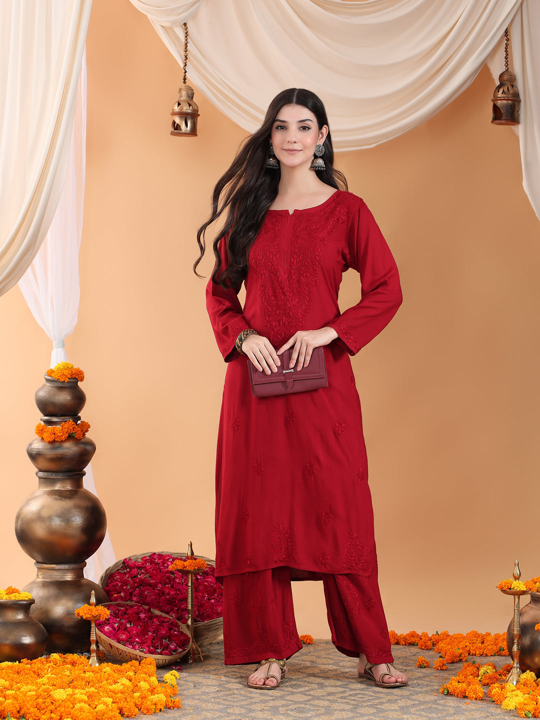 Maryam Chikankari Rayon Co-ord Set