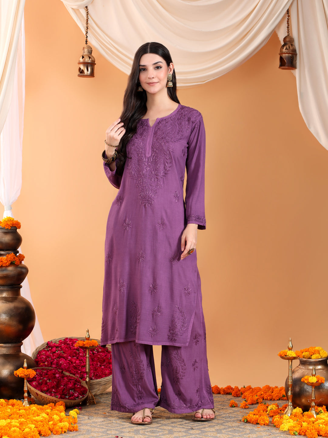 Maryam Chikankari Rayon Co-ord Set