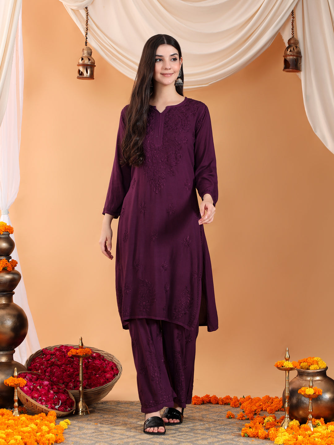 Maryam Chikankari Rayon Co-ord Set