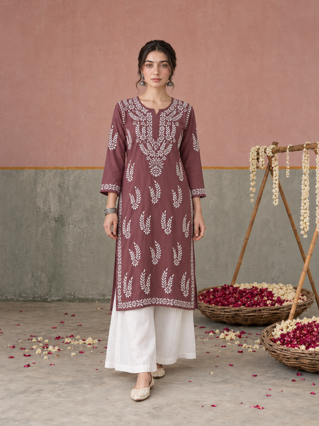 Vamika Chikankari Rayon Straight Kurta