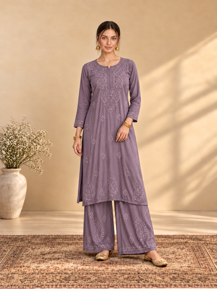 Maryam Chikankari Rayon Co-ord Set