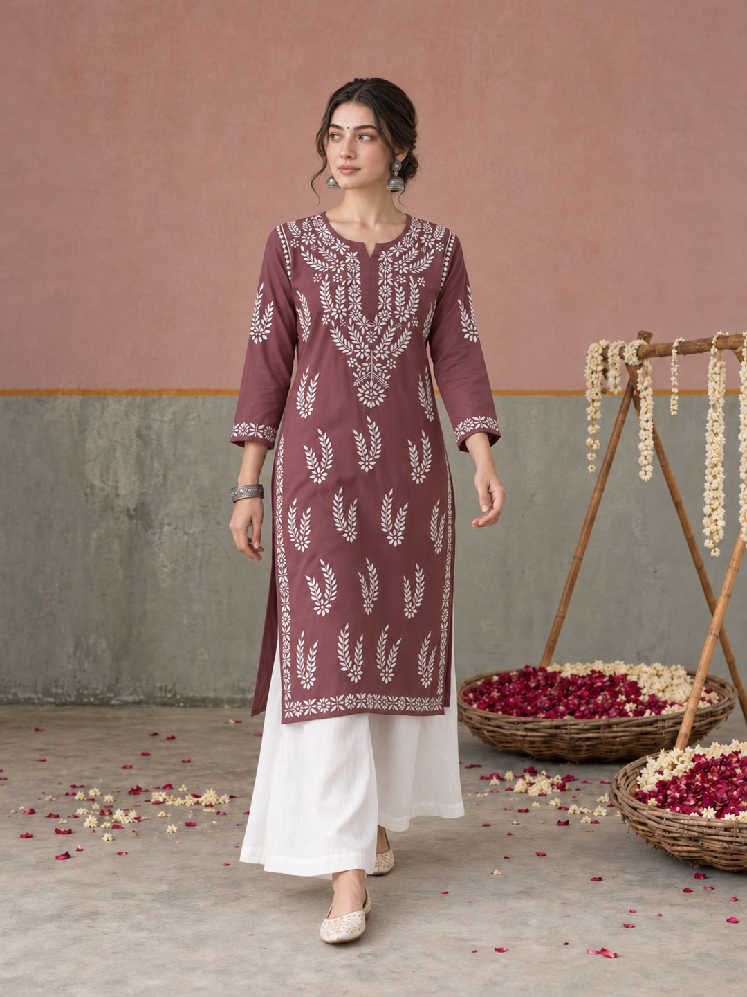 Vamika Chikankari Rayon Straight Kurta