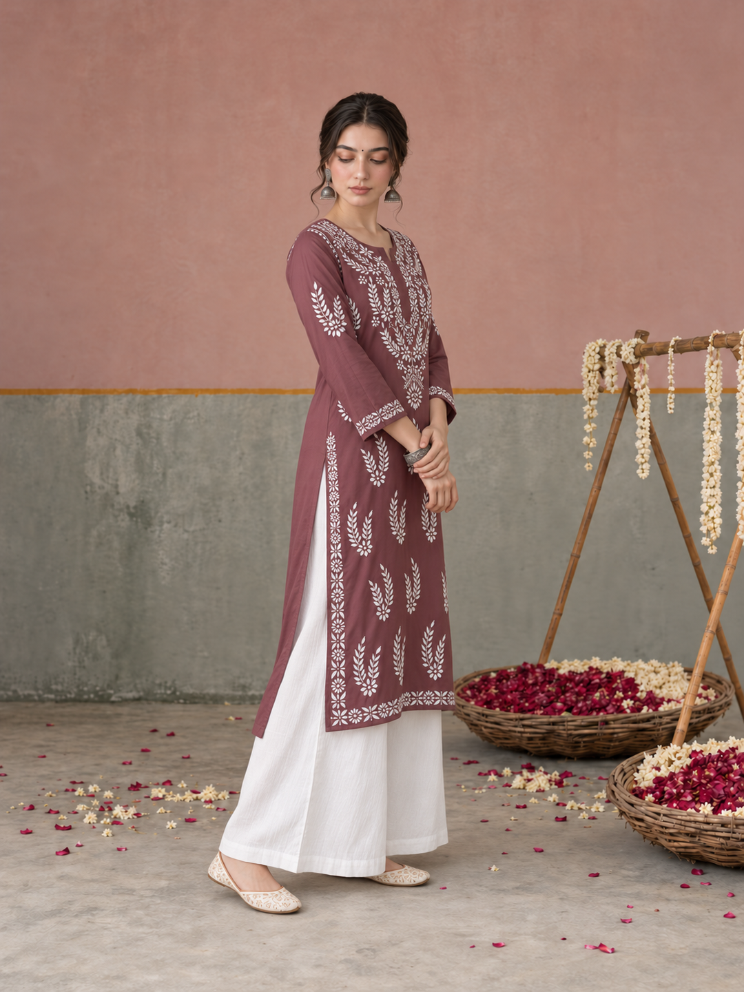 Vamika Chikankari Rayon Straight Kurta