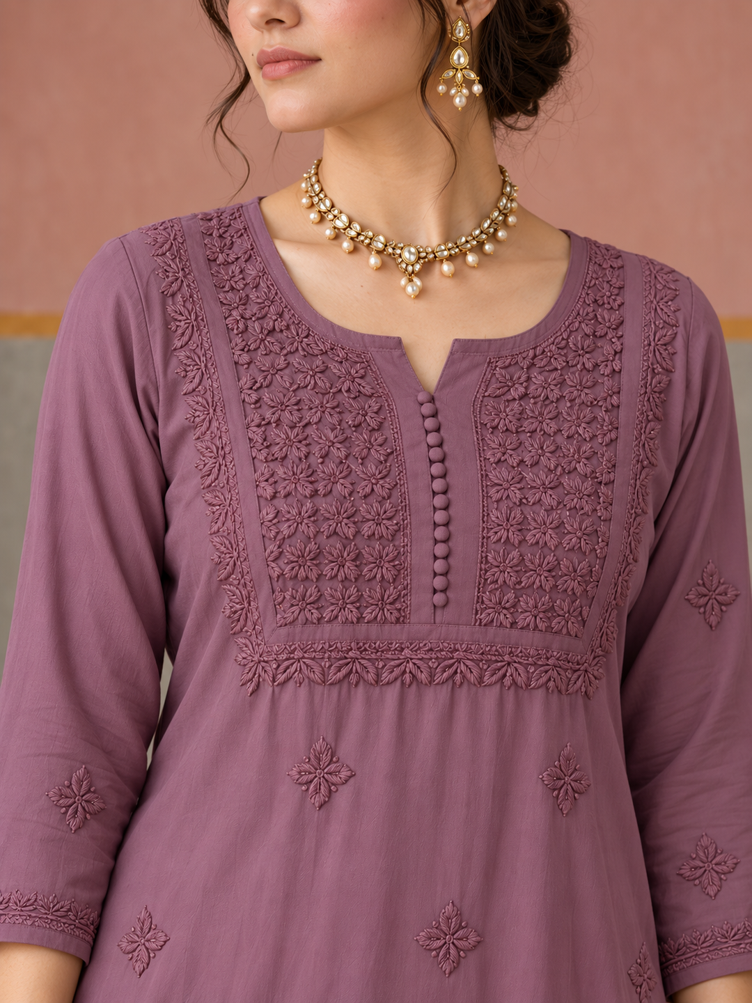Lajja Chikankari Rayon Co-ord Set