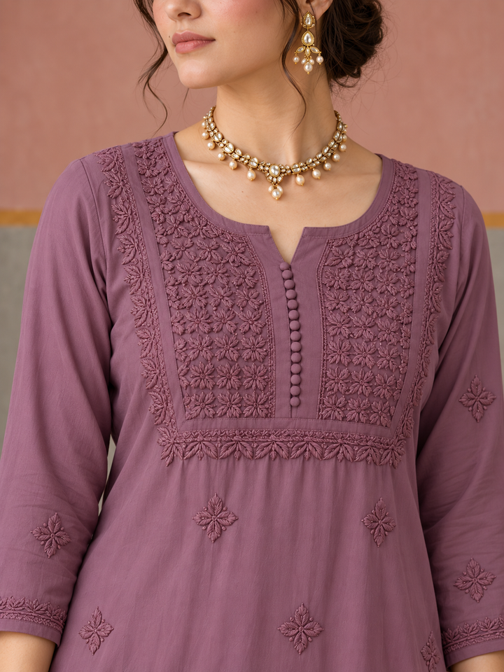 Lajja Chikankari Rayon Co-ord Set